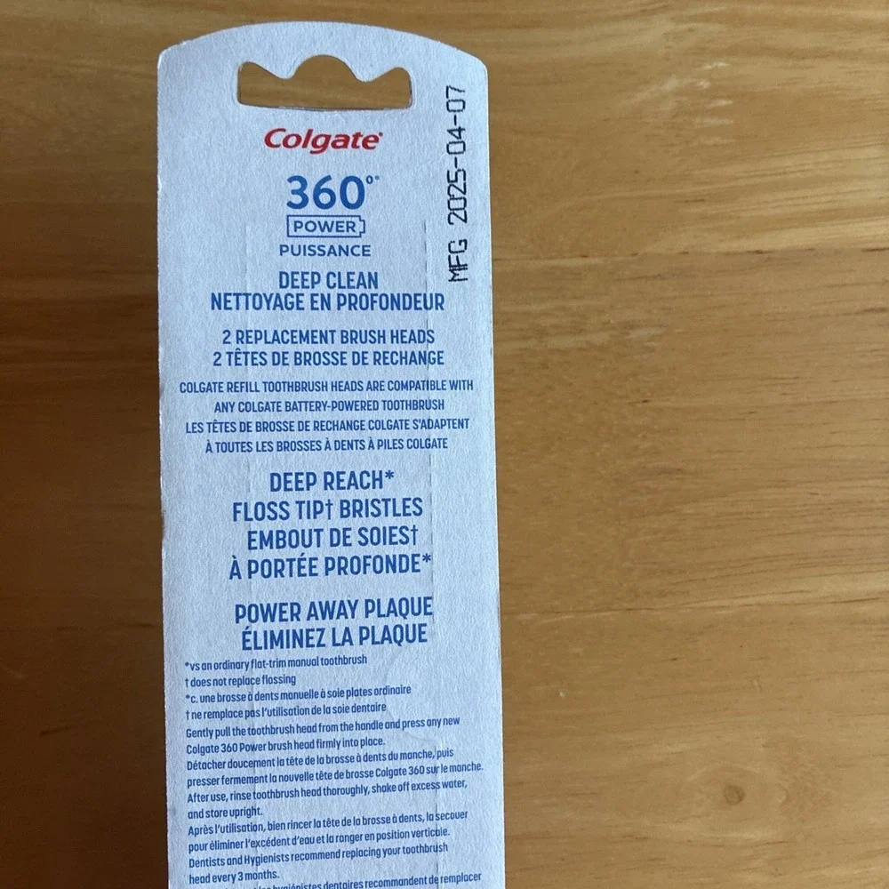 Colgate 360 Power White Toothbrush Replacement Heads Soft Two Brushes